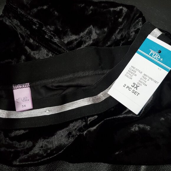 Panty & Bra Set 3X Black Velour Silver Trim Sexy rue21 - Picture 3 of 14